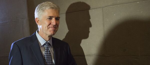 Supreme Court nominee Judge Neil Gorsuch arrives for a meeting at the US Capitol in Washington, DC Supreme Court nominee Judge Neil Gorsuch arrives for a meeting at the US Capitol in Washington, DC - Sputnik International