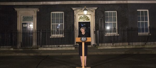 Britain's Prime Minister Theresa May speaks to the media outside 10 Downing street in London, Wednesday March 22, 2017, following a terror attack in the Westminster area of London earlier Wednesday. - Sputnik International
