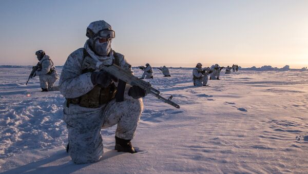 Drill of special ops unit of Chechen Republic near North Pole - Sputnik International