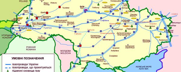 Map of Ukraine's immense gas transit network, most of it built during the Soviet period and in need of modernization. Map of Ukraine's immense gas transit network, most of it built during the Soviet period and in need of modernization. - Sputnik International