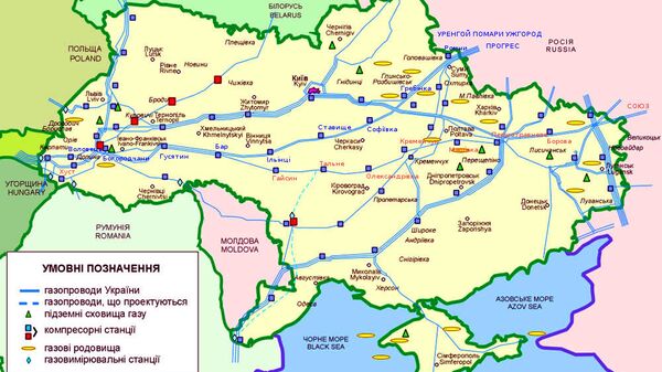 Map of Ukraine's immense gas transit network, most of it built during the Soviet period and in need of modernization. - Sputnik International