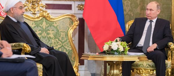March 28, 2017. Russian President Vladimir Putin and President of the Islamic Republic of Iran Hassan Rouhani, left, during a meeting. - Sputnik International