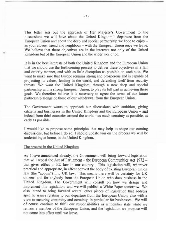 Prime Minister letter to European Council President Donald Tusk (2) - Sputnik International