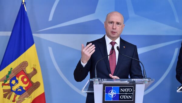 Moldova's Prime Minister Pavel Filip gives a joint statement with NATO Secretary General Jens Stoltenberg after a meeting at NATO Headquarters in Brussels, Belgium March 30, 2017. - Sputnik International