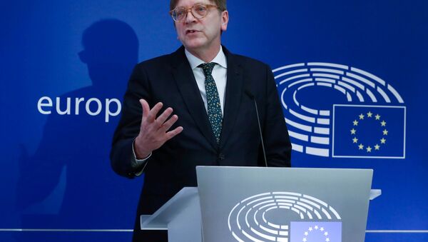 The European Union's chief Brexit negotiator Guy Verhofstadt holds a news conference following the official triggering of Article 50 of the Lisbon Treaty, which set the original date for Brexit, in Brussels, Belgium, 29 March 2017. - Sputnik International