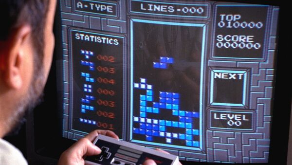 Tetris, an addictive brain-teasing video game, is shown as played on the Nintendo Entertainment System in New York, June 1990. Created by a Soviet scientist, Tetris is the first Communist bloc video game to hit it big in the free market. - Sputnik International