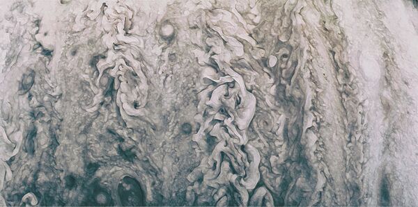 An artistic alteration to Juno's Jupiter photo that the artist dubbed the Mother of Pearls. - Sputnik International