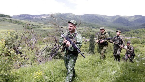 Patrolling the Georgian -- South Ossetian border in Disev village. - Sputnik International