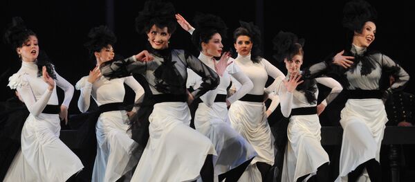 A scene from play Anna Karenina staged by Anzhelika Kholina at Vakhtangov Theater A scene from play Anna Karenina staged by Anzhelika Kholina at Vakhtangov Theater - Sputnik International