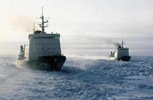 Soviet ice-breakers in the Chukchee Sea, the Arctic Ocean Soviet ice-breakers in the Chukchee Sea, the Arctic Ocean - Sputnik International