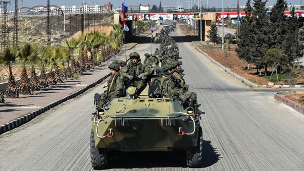 Military engineers of the Russian Army's International Anti-mine Center leave Aleppo - Sputnik International