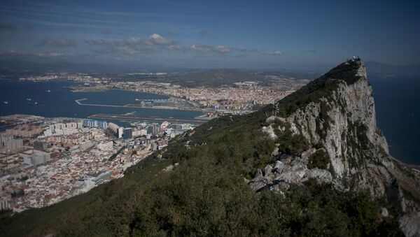 This file photo taken on March 17, 2016 shows the Rock of Gibraltar with Spain in background - Sputnik International