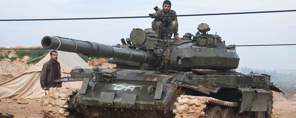 Syrian army troops during an assault on the city of Halfaya in the north of the Hama Governorate Syrian army troops during an assault on the city of Halfaya in the north of the Hama Governorate - Sputnik International