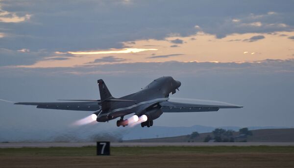 A US B-1B Lancer bomber taking off. File photo A US B-1B Lancer bomber taking off. File photo - Sputnik International