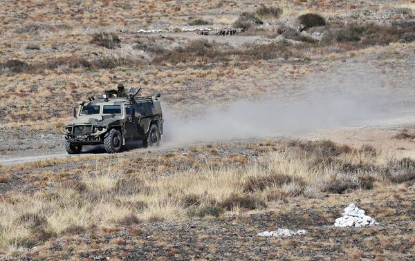 A Tigr armored SUV takes part in the Rubezh/Frontier-2016 tactical exercise involving military units of the CSTO's Collective Rapid-Deployment Forces. File photo A Tigr armored SUV takes part in the Rubezh/Frontier-2016 tactical exercise involving military units of the CSTO's Collective Rapid-Deployment Forces. File photo - Sputnik International