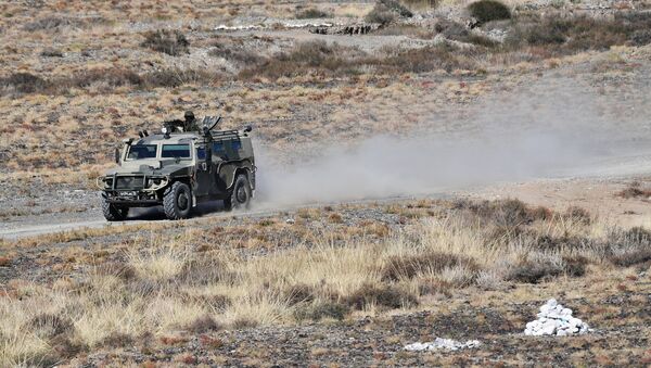 A Tigr armored SUV takes part in the Rubezh/Frontier-2016 tactical exercise involving military units of Collective Rapid-Deployment Forces from countries, members of the Collective Security Treaty Organization (CSTO). (File) - Sputnik International