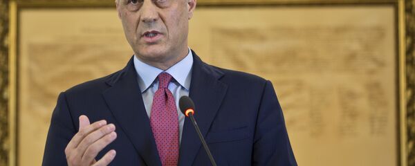 Kosovo President Hashim Thaci during a press conference in capital Pristina, Kosovo - Sputnik International
