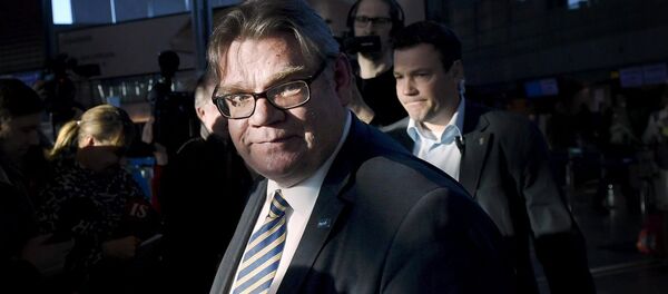 Finnish Foreign Minister Timo Soini, leader of Finland's populist Finns Party for two decades, gives a press conference at the Helsinki International airport in Vantaa, Finland, Sunday, March 5, 2017. Finnish Foreign Minister Timo Soini, leader of Finland's populist Finns Party for two decades, gives a press conference at the Helsinki International airport in Vantaa, Finland, Sunday, March 5, 2017. - Sputnik International