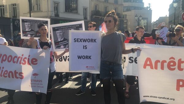 Demonstration for the rights of sex workers and prostitutes and against the criminalisation of sex work, in Paris - Sputnik International