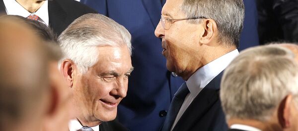 The Russian foreign minister Sergey Lavrov, right, and US Secretary of State Rex Tillerson stand together during the G-20 Foreign Ministers meeting in Bonn, Germany, Thursday, Feb. 16, 2017 The Russian foreign minister Sergey Lavrov, right, and US Secretary of State Rex Tillerson stand together during the G-20 Foreign Ministers meeting in Bonn, Germany, Thursday, Feb. 16, 2017 - Sputnik International