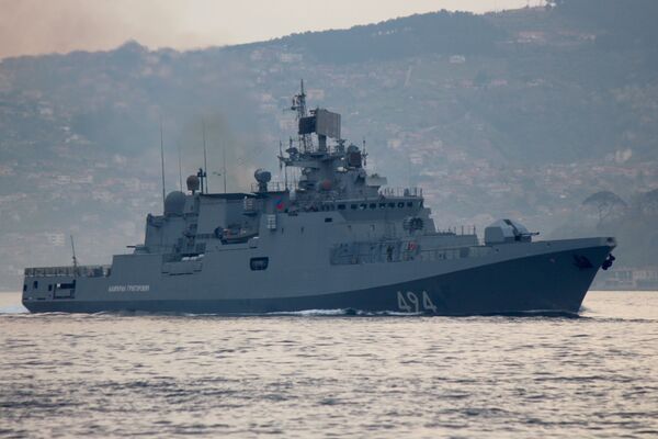 The Russian Navy's frigate Admiral Grigorovich sails in the Bosphorus on its way to the Mediterranean Sea, in Istanbul, Turkey April 7, 2017 - Sputnik International