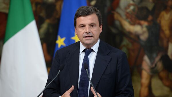 Carlo Calenda, Minister of the of Economic Development, speaks during a press conference on the future of renewable energy in Italy on June 23, 2016 at the Palazzo Chigi in Rome - Sputnik International