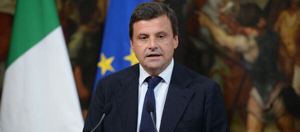 Carlo Calenda, Minister of the of Economic Development, speaks during a press conference on the future of renewable energy in Italy on June 23, 2016 at the Palazzo Chigi in Rome Carlo Calenda, Minister of the of Economic Development, speaks during a press conference on the future of renewable energy in Italy on June 23, 2016 at the Palazzo Chigi in Rome - Sputnik International