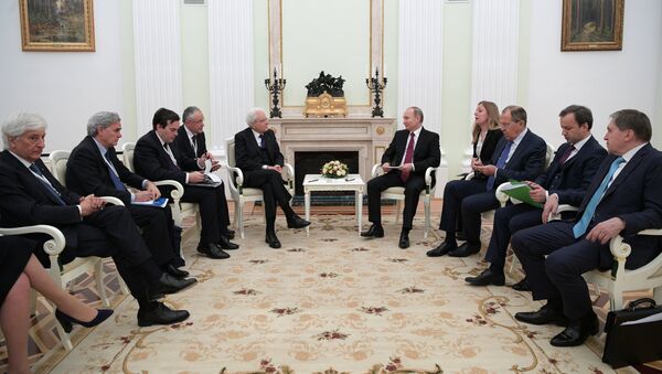 Рабочая встреча президента РФ В. Путина с президентом Италии С. Маттареллой - Sputnik International