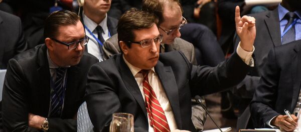 Russian Deputy Ambassador to the United Nations Vladimir Safronkov delivers remarks during the Security Council meeting on the situation in Syria at the United Nations Headquarters, in New York, U.S, April 7, 2017 - Sputnik International
