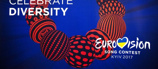 Logo of the Eurovision 2017 song contest at the semi-final allocation draw in Kiev. - Sputnik International