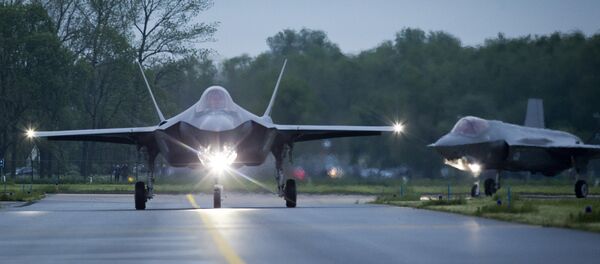 The first two American F-35A Lightning II fighter jets land in Leeuwarden, The Netherlands. (File) The first two American F-35A Lightning II fighter jets land in Leeuwarden, The Netherlands. (File) - Sputnik International