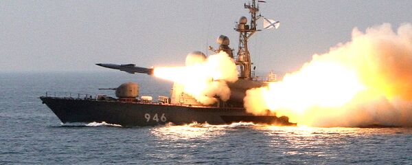 A Moskit supersonic anti-ship missile is launched from a missile boat during a training exercise for guard missile boats and artillery exercises held in the Sea of Japan. - Sputnik International