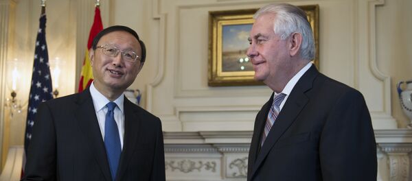 Secretary of State Rex Tillerson meets Chinese State Councilor Yang Jiechi at the State Department in Washington, Tuesday, Feb. 28, 2017 Secretary of State Rex Tillerson meets Chinese State Councilor Yang Jiechi at the State Department in Washington, Tuesday, Feb. 28, 2017 - Sputnik International