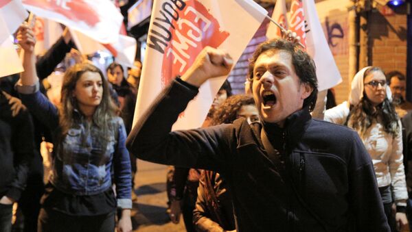 People protest against the results of the referendum in Istanbul, Turkey April 16, 2017 - Sputnik International