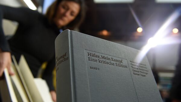 A copy of an annotated version of Adolf Hitler's book Mein Kampf is pictured prior to a press conference for it's presentation in Munich, southern Germany, on January 8, 2016 - Sputnik International