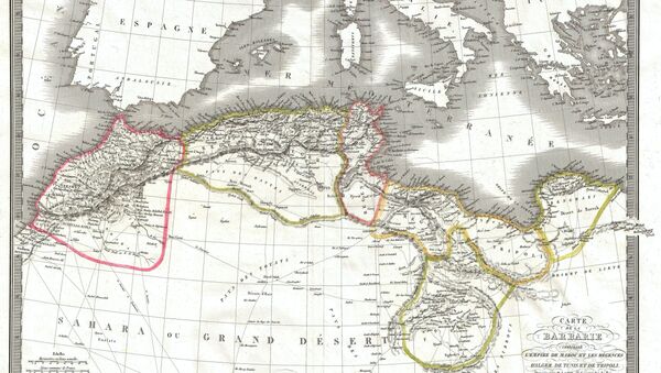 An attractive map 1829 map of Barbary Coast by the French cartographers Pierre and Alexander Lapie - Sputnik International