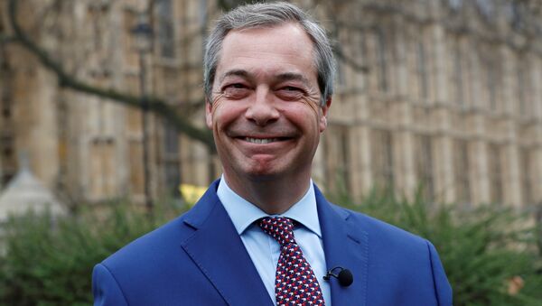 Nigel Farage, former leader of UKIP and anti-EU campaigner stands outside the Houses of Parliament, in London, Britain March 29, 2017. - Sputnik International