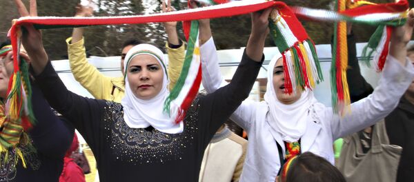 Syrian Kurds dance to celebrate Nowruz, the Kurdish new year, in Damascus, Syria. (File) - Sputnik International