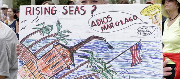 A marcher holds a sign during a March for Science on Earth Day, Saturday, April 22, 2017, in Miami. A marcher holds a sign during a March for Science on Earth Day, Saturday, April 22, 2017, in Miami. - Sputnik International