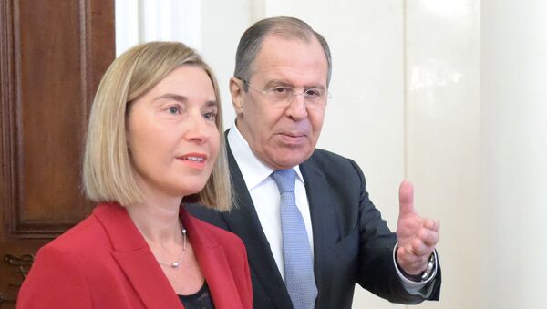Russia's Foreign Minister Sergei Lavrov and Federica Mogherini, High Representative of the European Union for Foreign Affairs and Security Policy and Vice President of the European Commission, during a meeting in Moscow. - Sputnik International