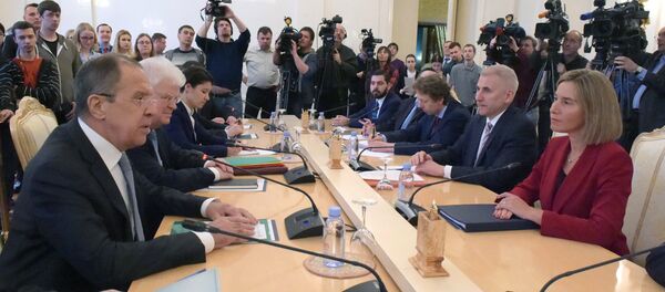 Russia's Foreign Minister Sergei Lavrov meets with European Commission's Vice President Federica Mogherini - Sputnik International