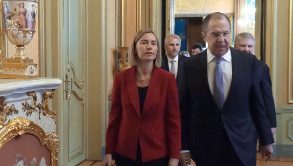 Russia's Foreign Minister Sergei Lavrov meets with European Commission's Vice President Federica Mogherini - Sputnik International