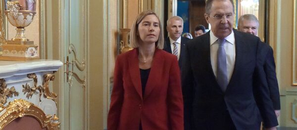 Russia's Foreign Minister Sergei Lavrov meets with European Commission's Vice President Federica Mogherini Russia's Foreign Minister Sergei Lavrov meets with European Commission's Vice President Federica Mogherini - Sputnik International