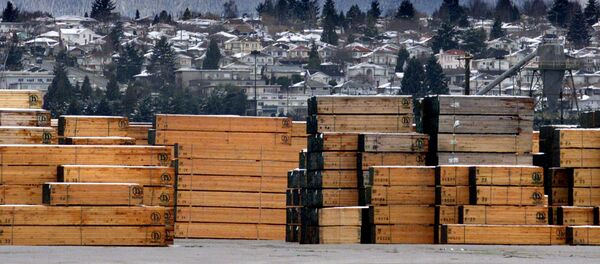 Piles of softwood lumber destined for export, are stacked at a Richmond, B.C., Canada lumberyard (File) - Sputnik International