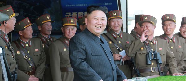 North Korea's leader Kim Jong Un watches a military drill marking the 85th anniversary of the establishment of the Korean People's Army (KPA) in this handout photo by North Korea's Korean Central News Agency (KCNA) made available on April 26, 2017 North Korea's leader Kim Jong Un watches a military drill marking the 85th anniversary of the establishment of the Korean People's Army (KPA) in this handout photo by North Korea's Korean Central News Agency (KCNA) made available on April 26, 2017 - Sputnik International