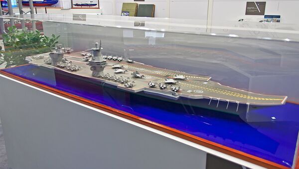 Model of the Project 23000E 'Shtorm', Russia's prospective new carrier design - Sputnik International
