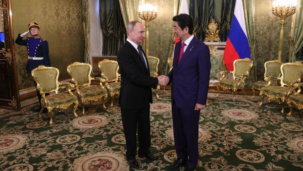 Russian President Vladimir Putin and Japanese Prime Minister Shinzo Abe on Thursday discussed joint economic activities of Russia and Japan on the Kuril Islands. - Sputnik International