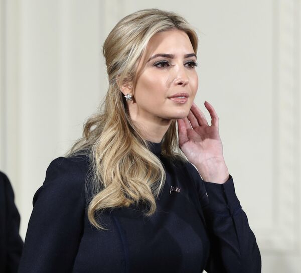 Ivanka Trump arrives for news conference with President Donald Trump and German Chancellor Angela Merkel in the East Room of the White House in Washington. - Sputnik International
