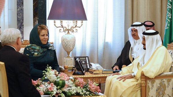 Federation Council Chairperson Valentina Matvienko and Saudi Arabia's King Salman bin Abdulaziz al-Saud - Sputnik International
