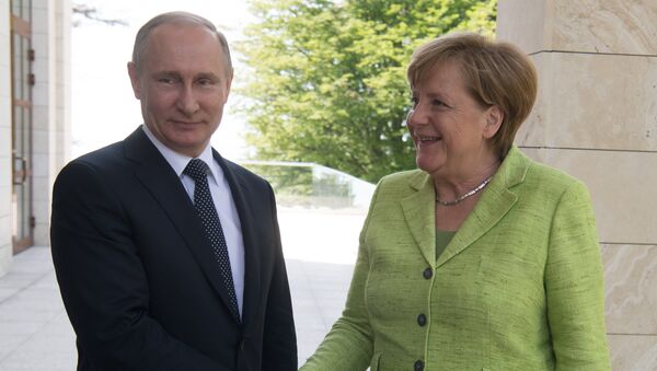 Sochi, Russia. May 2, 2017. Russian President Vladimir Putin meets with German Federal Chancellor Angela Merkel. - Sputnik International